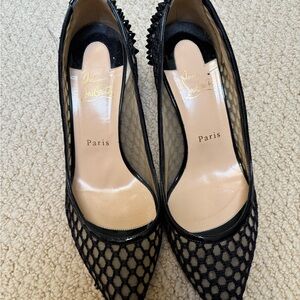 Christian Louboutin Black Mesh Heels